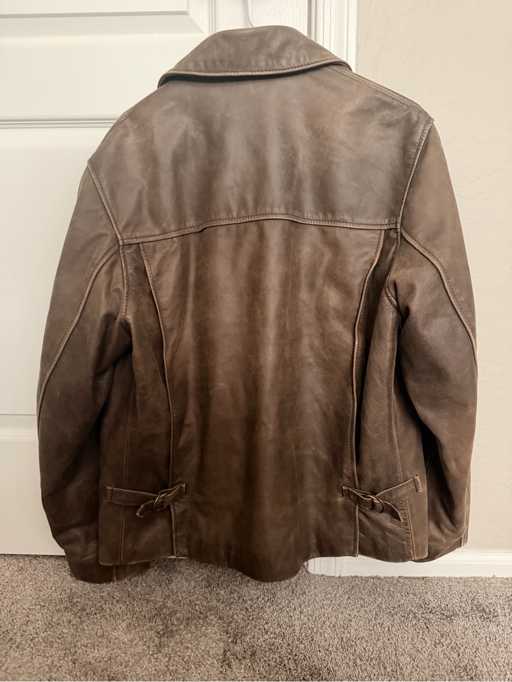 US Wings Cooper Original Vintage Cowhide Leather Indy-Style Jacket - Picture 3 of 7